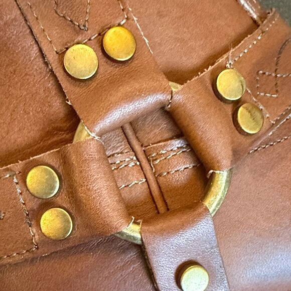 Frye Billy Harness Saddle Leather Brown Ankle Boots size 8 - Picture 15 of 16